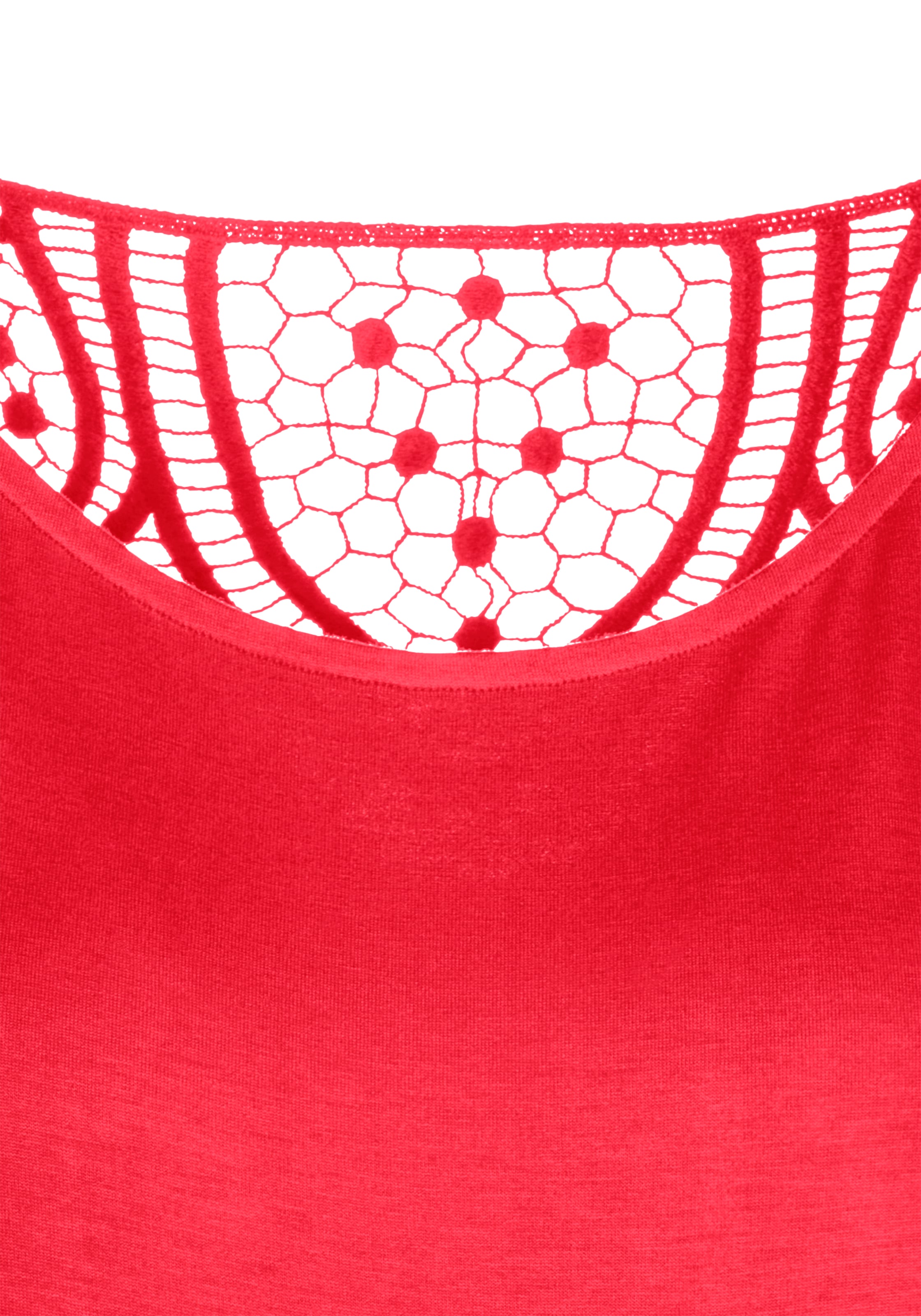 Vivance Kurzarmshirt »mit Häkelspitze am Rücken«, aus weichem Viskose-Stretch