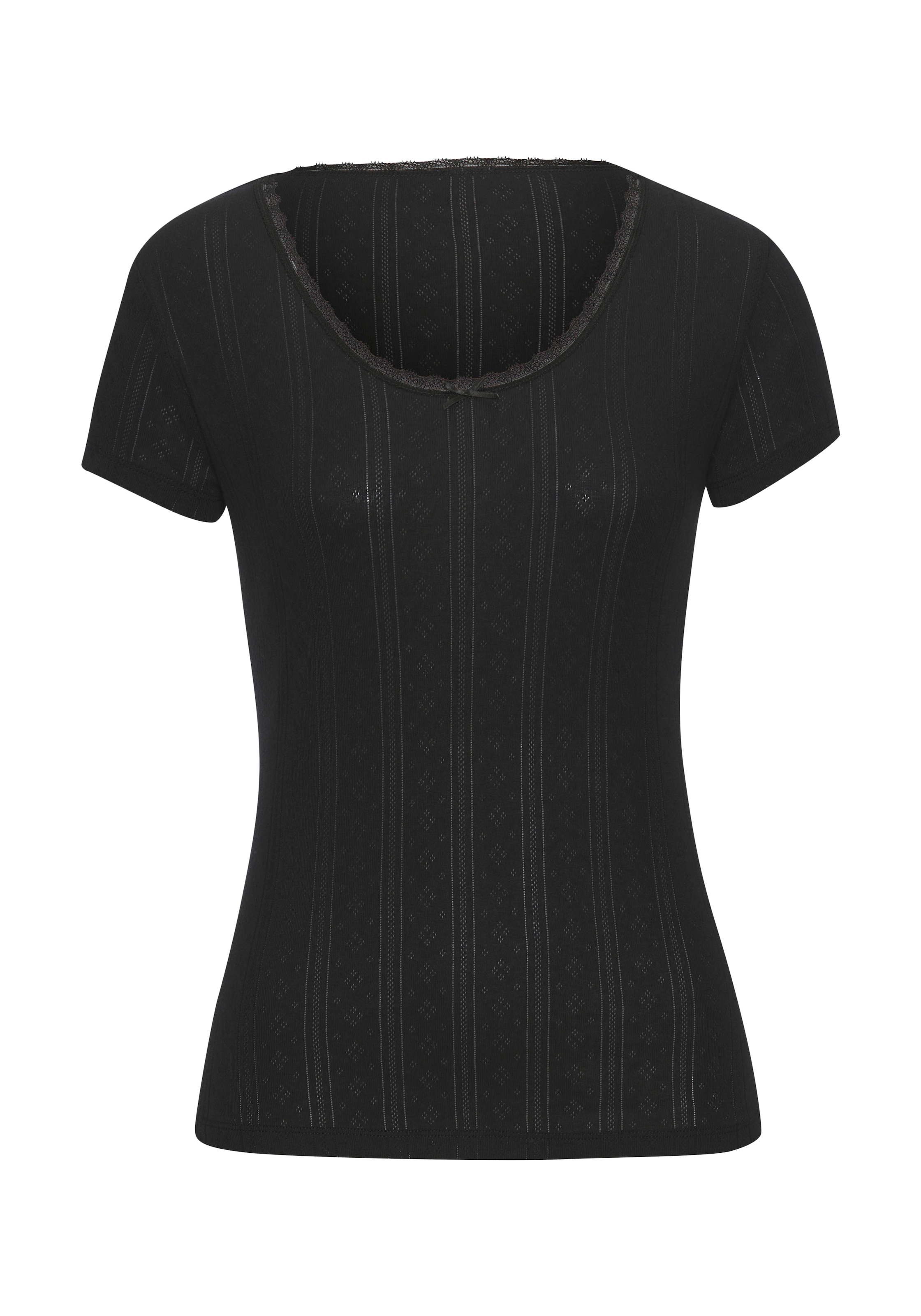 Vivance T-Shirt , aus weichem Pointelle-Strick mit Spitze
