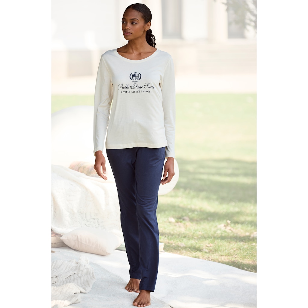 LASCANA Pyjama, (2 tlg.), mit Flockdruck
