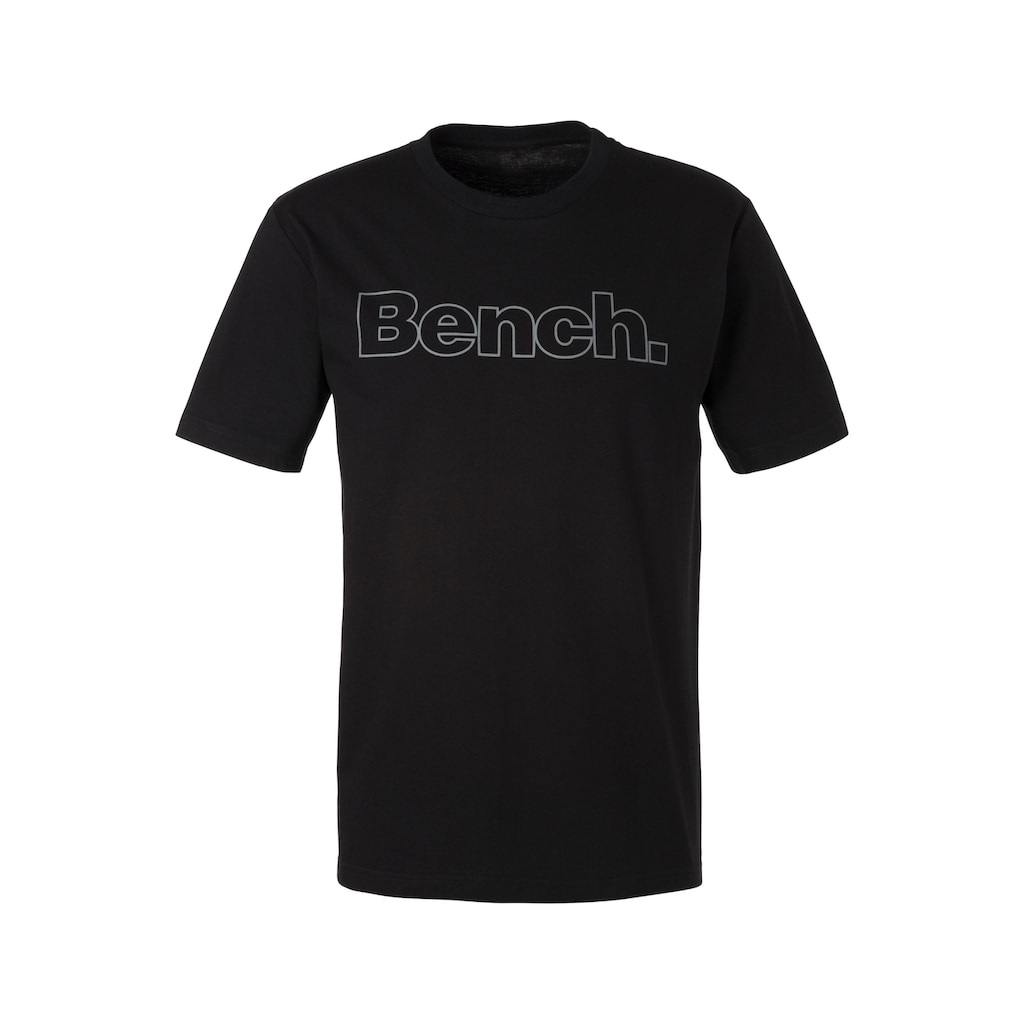 Bench. Loungewear T-Shirt, (2 tlg.), Shirt mit Logoprint, Basicshirt mit Rundhals aus reiner Baumwolle