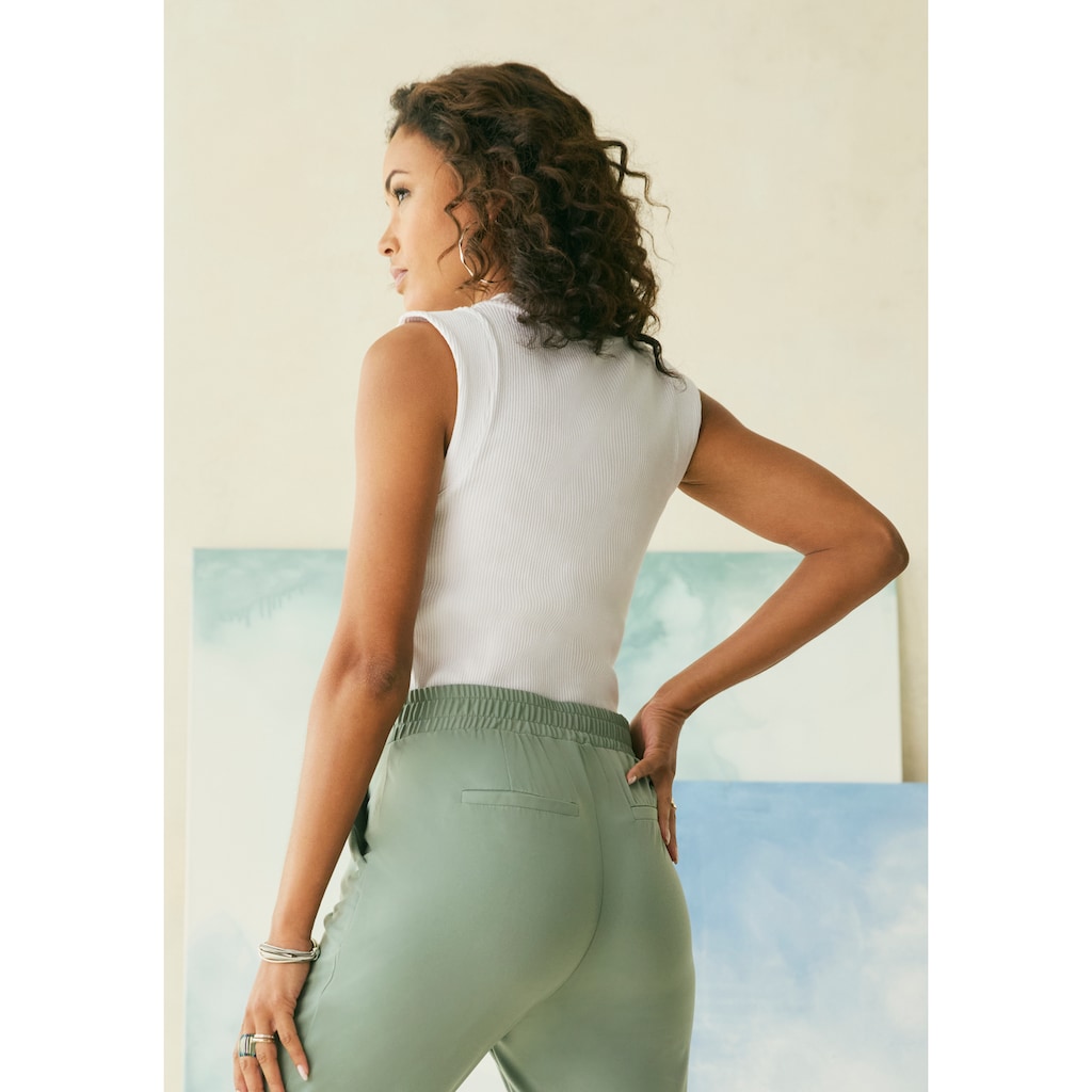 LASCANA Ripptanktop, mit breiten Trägern, figurbetonte Passform