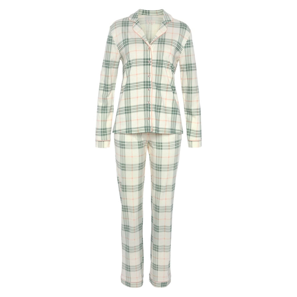 Vivance Dreams Pyjama, (2 tlg.), im klassischen Schnitt