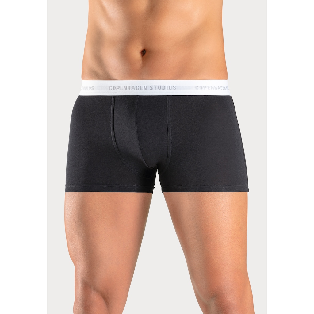 Copenhagen Studios Boxer »Boxershorts für Herren«, (Packung, 3 St., 3er Pack), mit weissem Logo-Bund