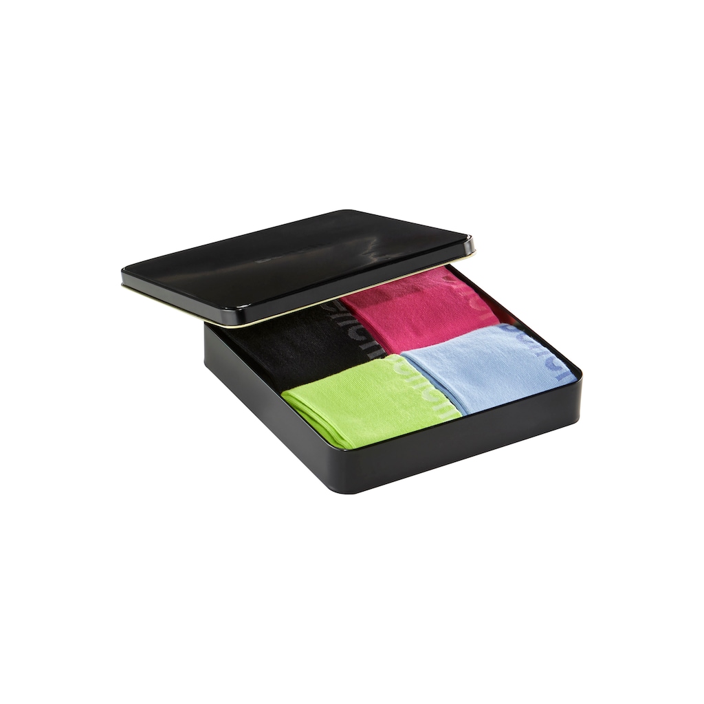 Bench. Socken, (Dose, 4 Paar), mit farbigen Innenbündchen, sortiert in edler Geschenkdose