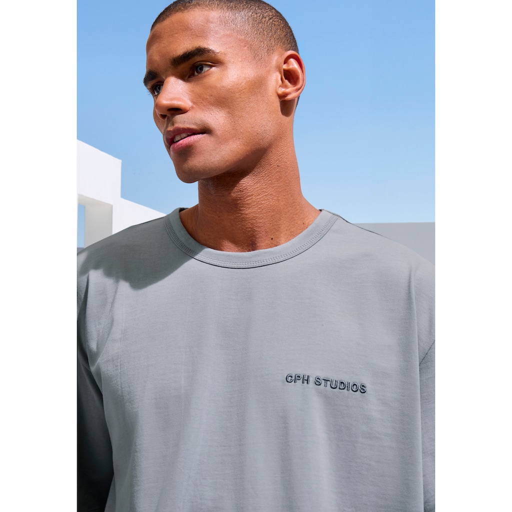 Copenhagen Studios T-Shirt »mit hochwertiger Logostickerei«, Loose-fit, Oversize-Shirt aus heavy Bio-Baumwoll-Qualität