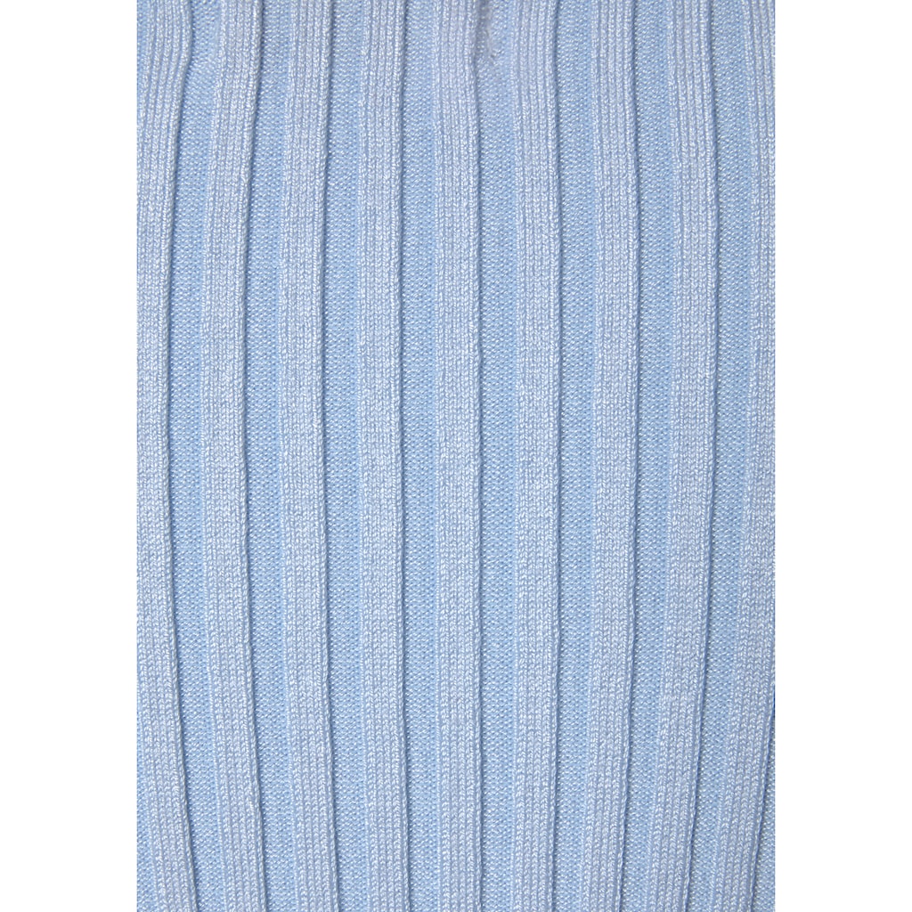 LASCANA V-Ausschnitt-Pullover, mit Zierperlen, figurbetonter Strickpullover, elastisch