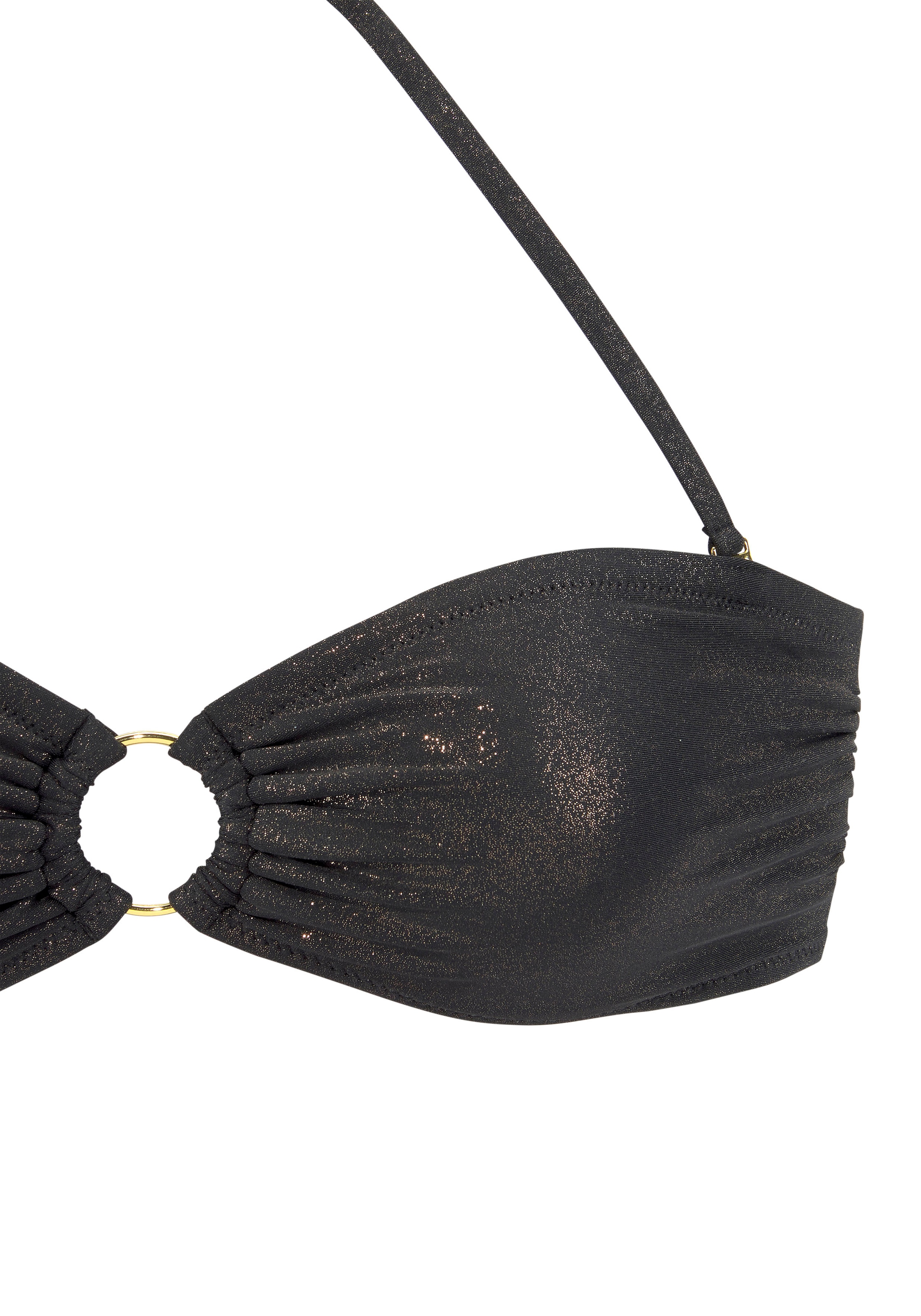 LASCANA Bandeau-Bikini, mit goldfarbener Glanzbeschichtung