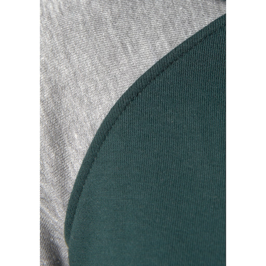 Bench. Loungewear Kapuzensweatjacke, mit farblich abgesetzten Ärmeln, Loungeanzug