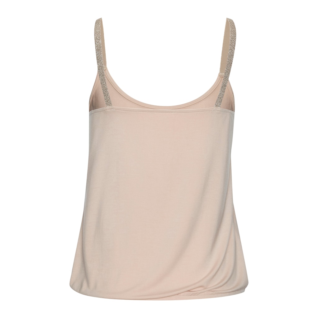Vivance Trägertop »mit elastischen Glitzerträgern«, (2er-Pack), aus weichem Viskose-Stretch