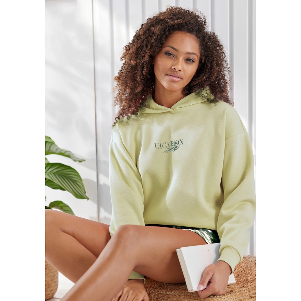 LASCANA Hoodie, (1 tlg.), Kapuzensweatshirt, Loungeshirt mit Frontprint, Loungewear