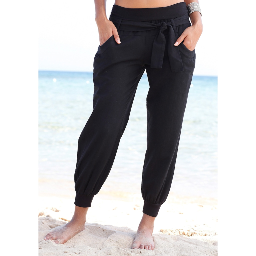 Buffalo Strandhose, aus Leinen-Mix, Leinenhose, Sommerhose, Strandmode