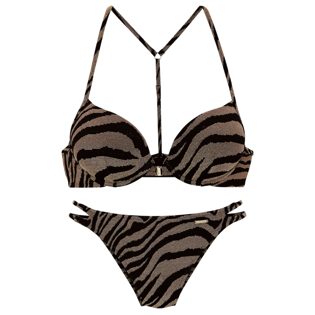 Bruno Banani Push-Up-Bikini, in zweifarbiger Animal-Optik