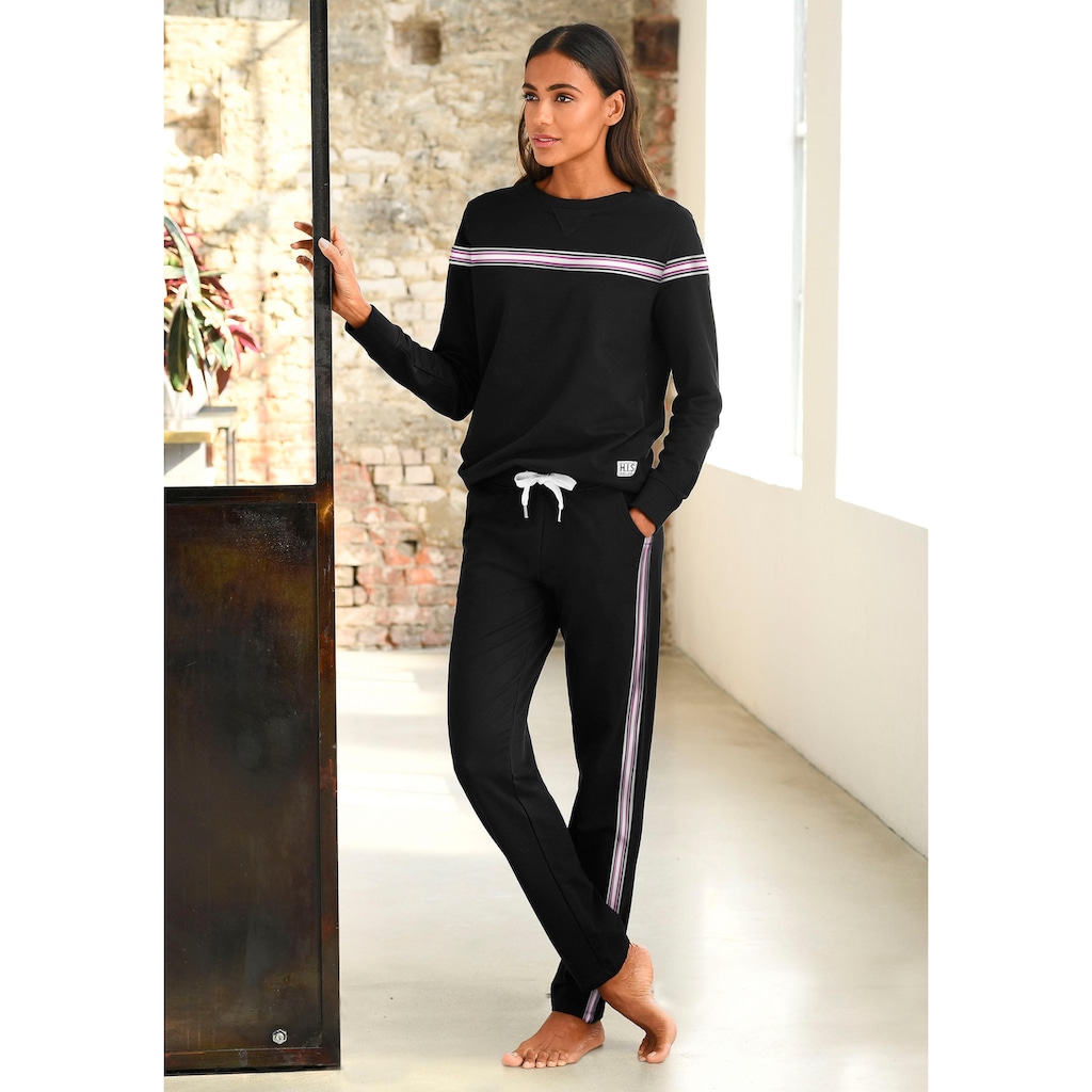 H.I.S Sweater, mit kontrastfarbigem Tape, Loungeanzug