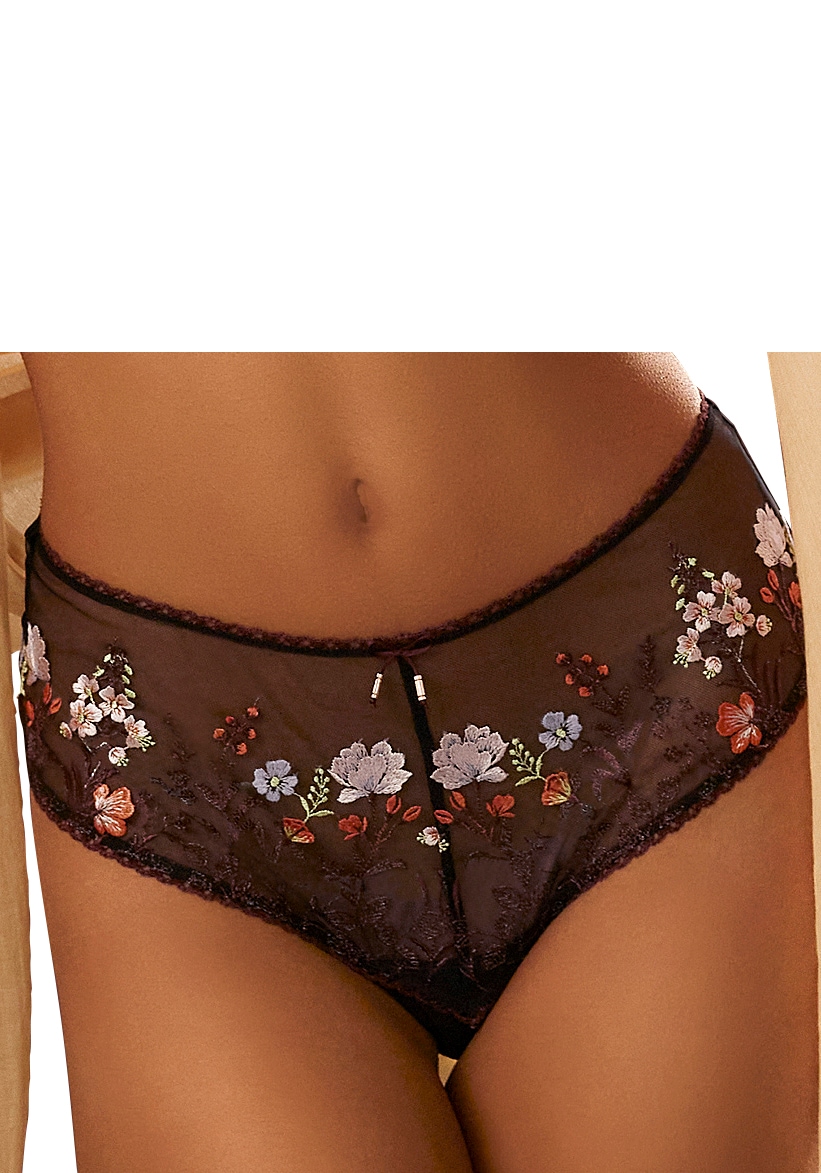 LASCANA Stringpanty »Maria«, mit bunten Blumen aus Stickereispitze