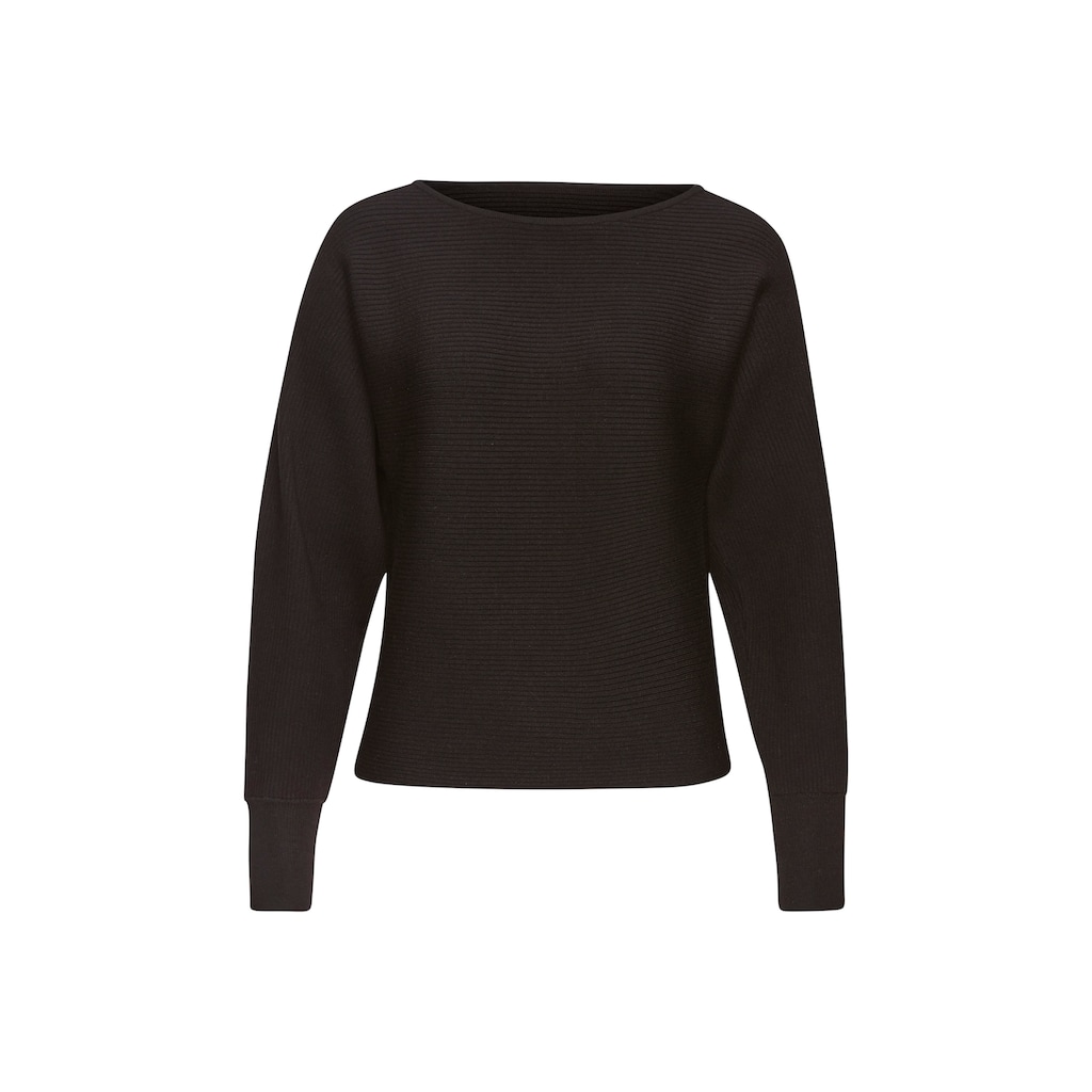 Vivance Strickpullover, mit U-Boot-Ausschnitt, Fledermausärmel, Streifenoptik, Oversize