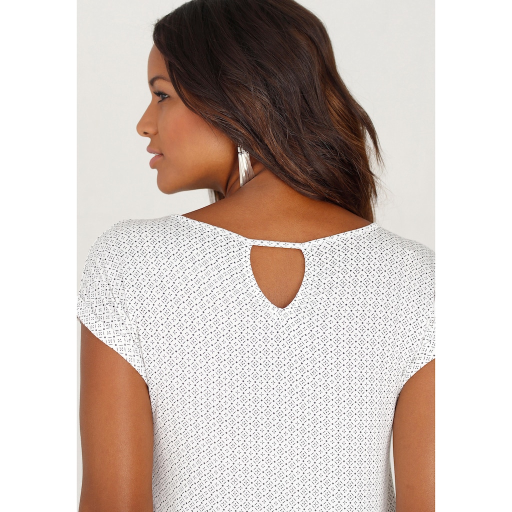 LASCANA Kurzarmshirt »mit modischem Cut-Out«, (2er-Pack), aus weichem Viskose-Stretch