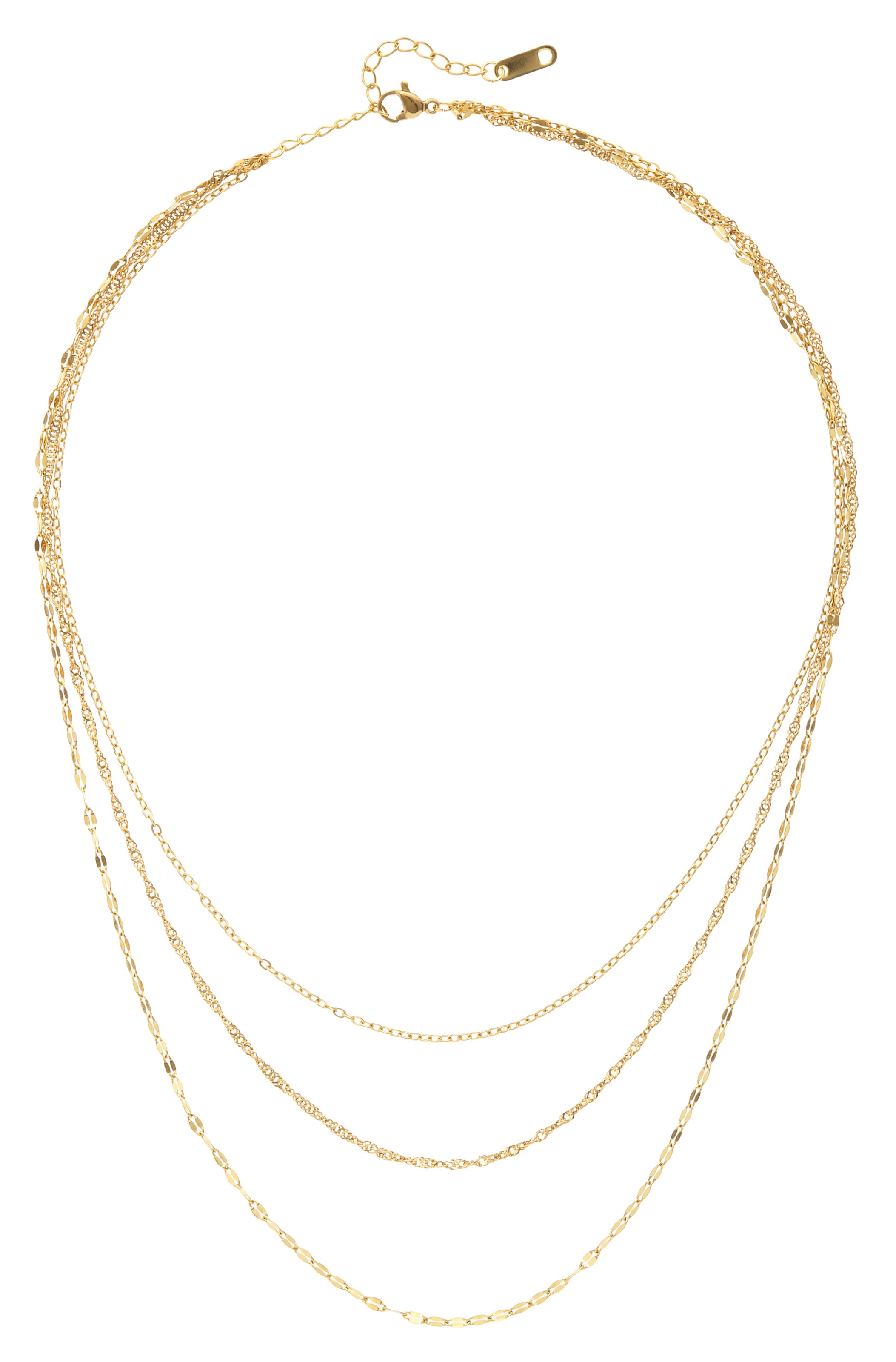 LASCANA Collier »3- reihige Halskette« Hochwertige und zarte Kette mit Goldbeschichtung