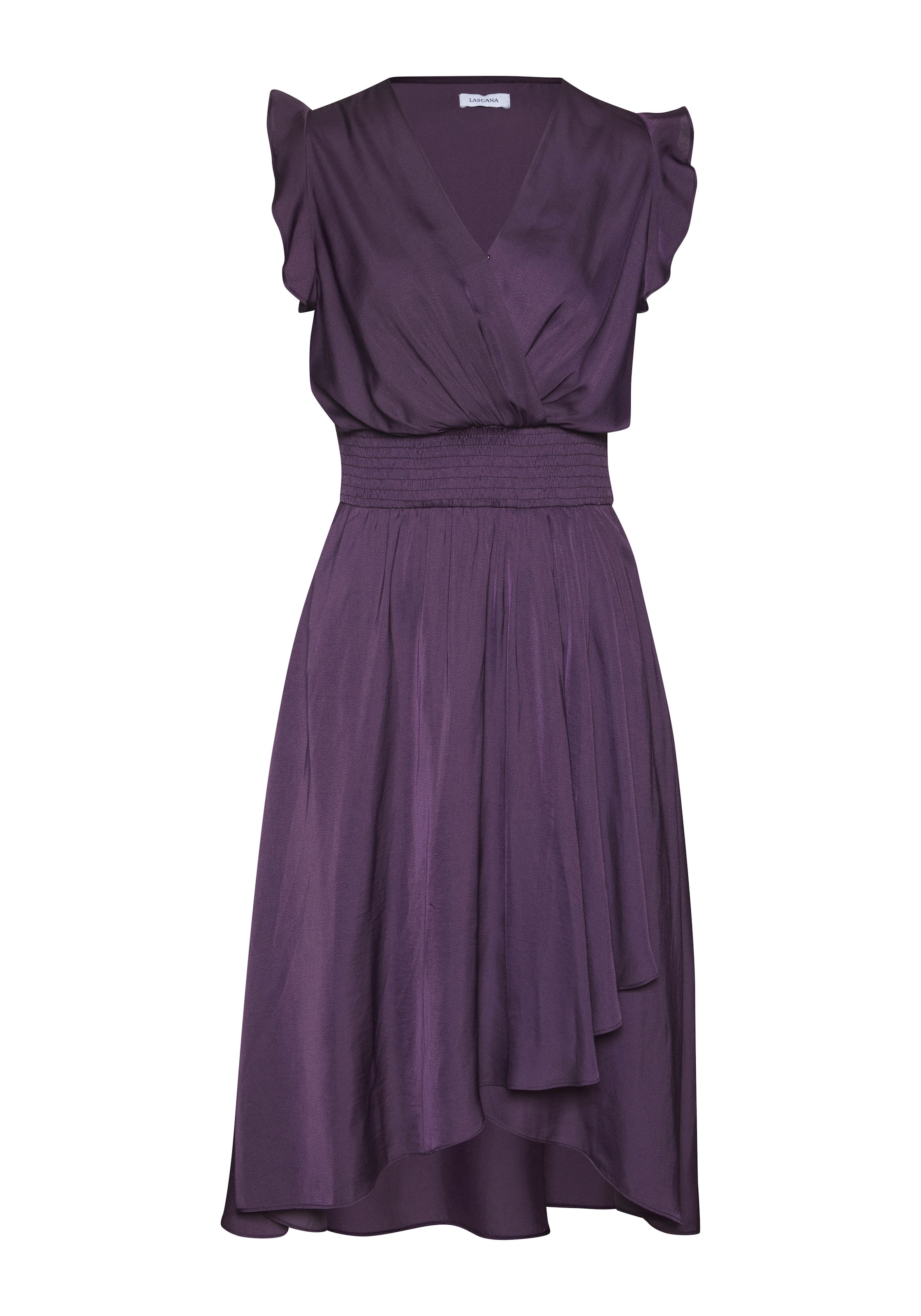 LASCANA Satinkleid, mit kurzen Ärmeln, Sommerkleid