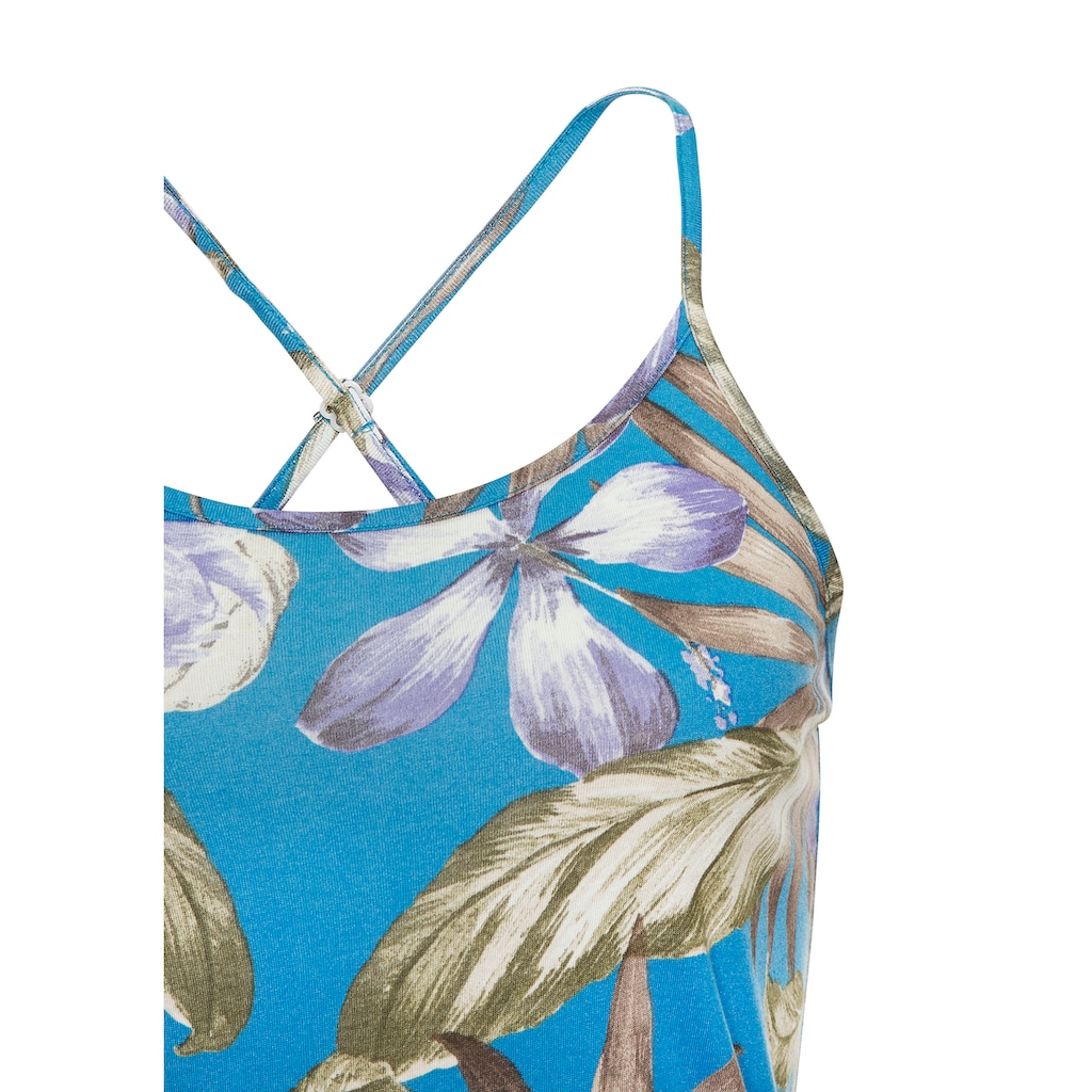 LASCANA Spaghettitop, mit Alloverdruck, Sommertop, Jerseytop