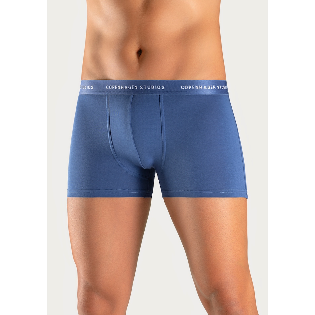 Copenhagen Studios Boxer »Boxershorts für Herren«, (3 St.), mit farbigem Logo-Bund