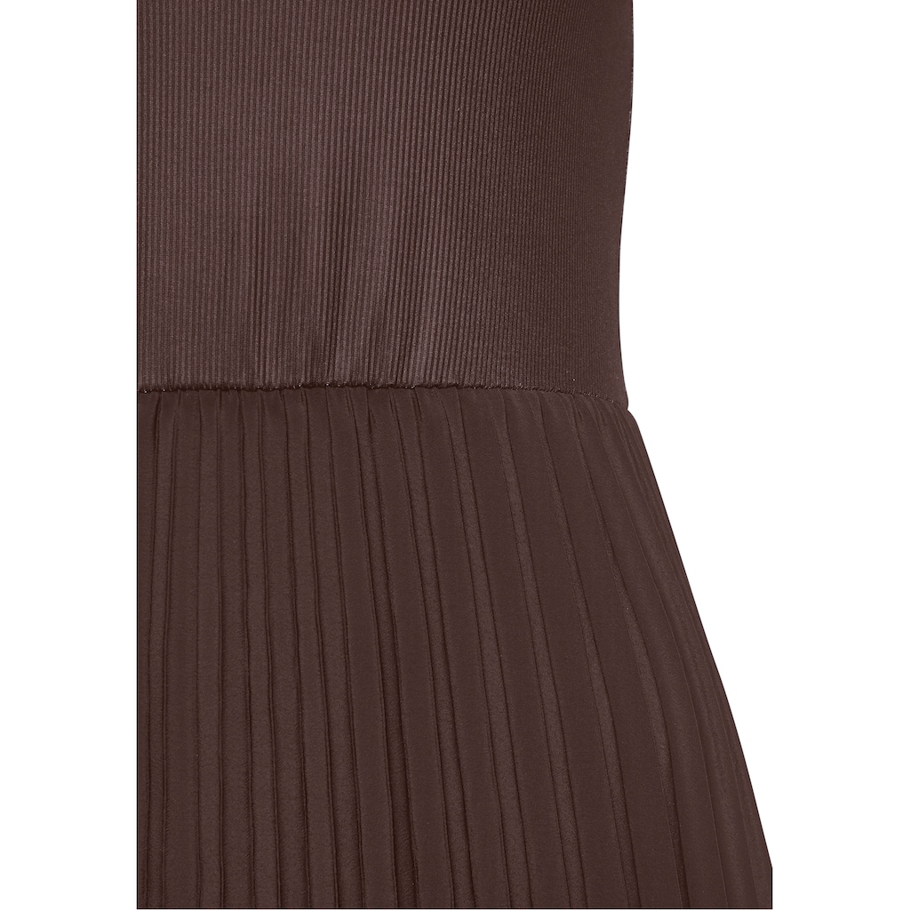 LASCANA Midikleid, mit Plisseerockteil, Basic, modisch