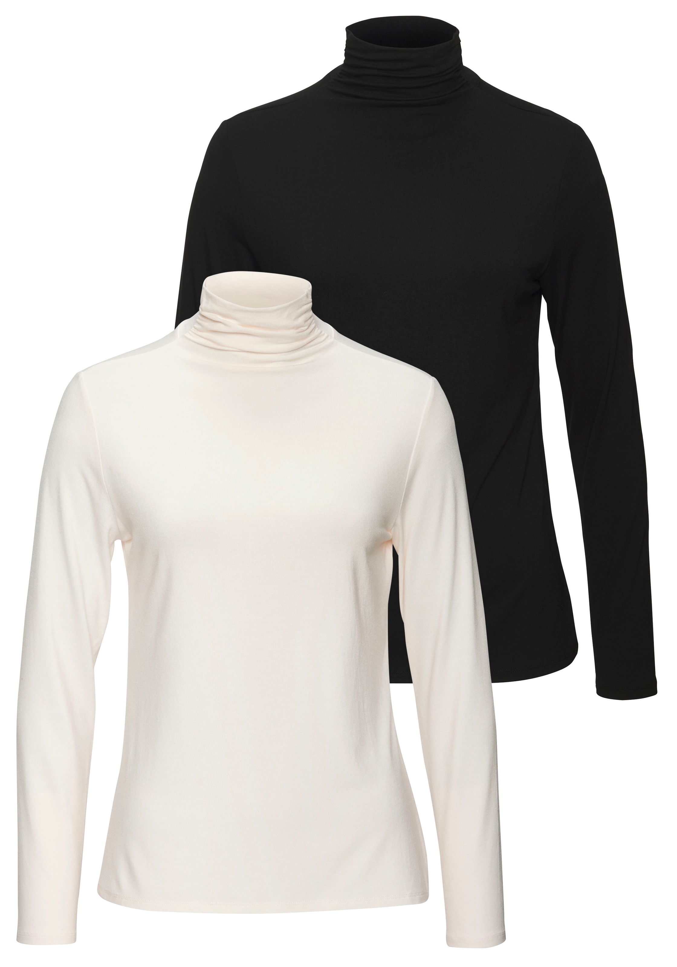 LASCANA Stehkragenshirt »aus weichem Viskose-Stretch« 2er-Pack