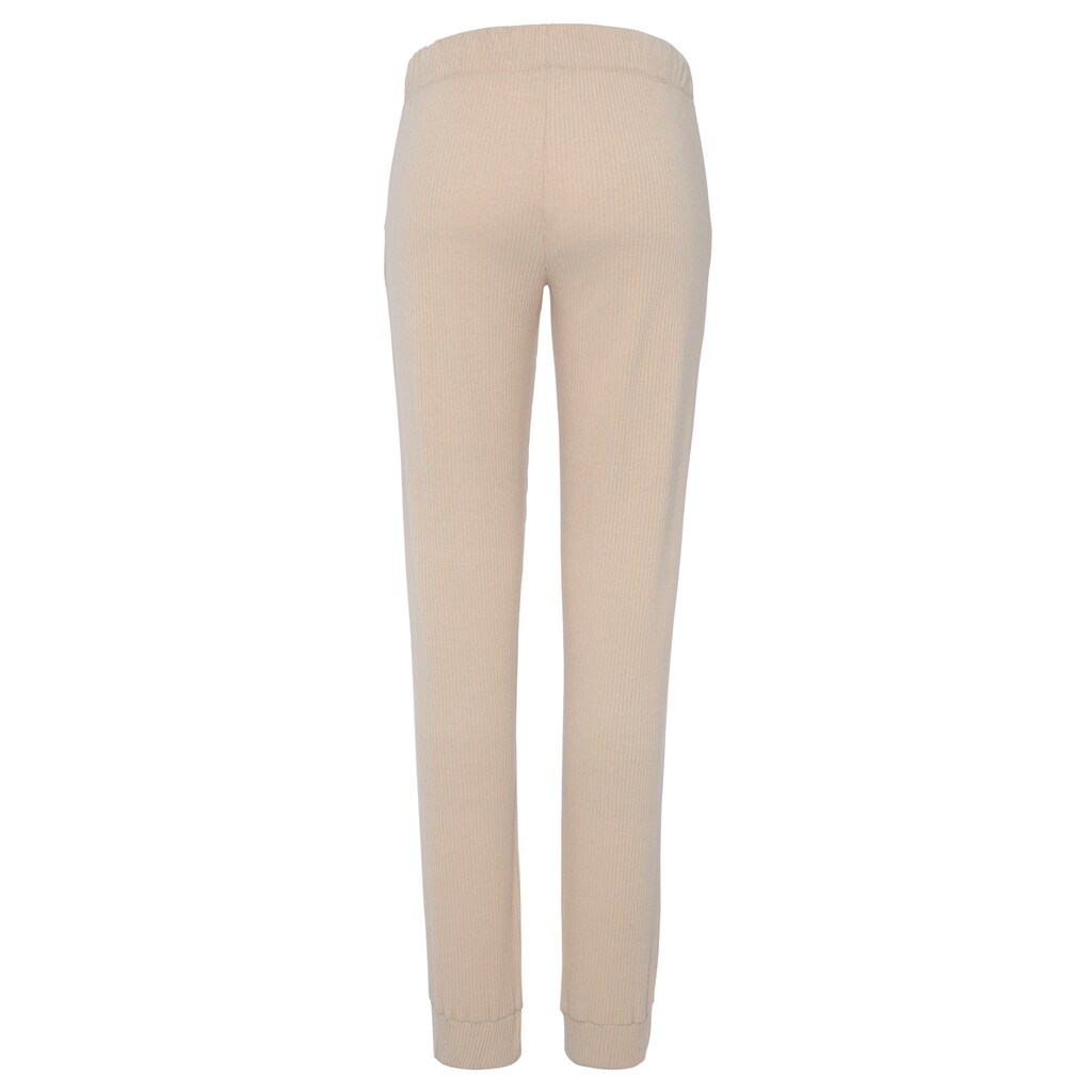 s.Oliver Relaxhose, Sweathose aus Ripp-Qualität mit Einrifftaschen, Loungewear
