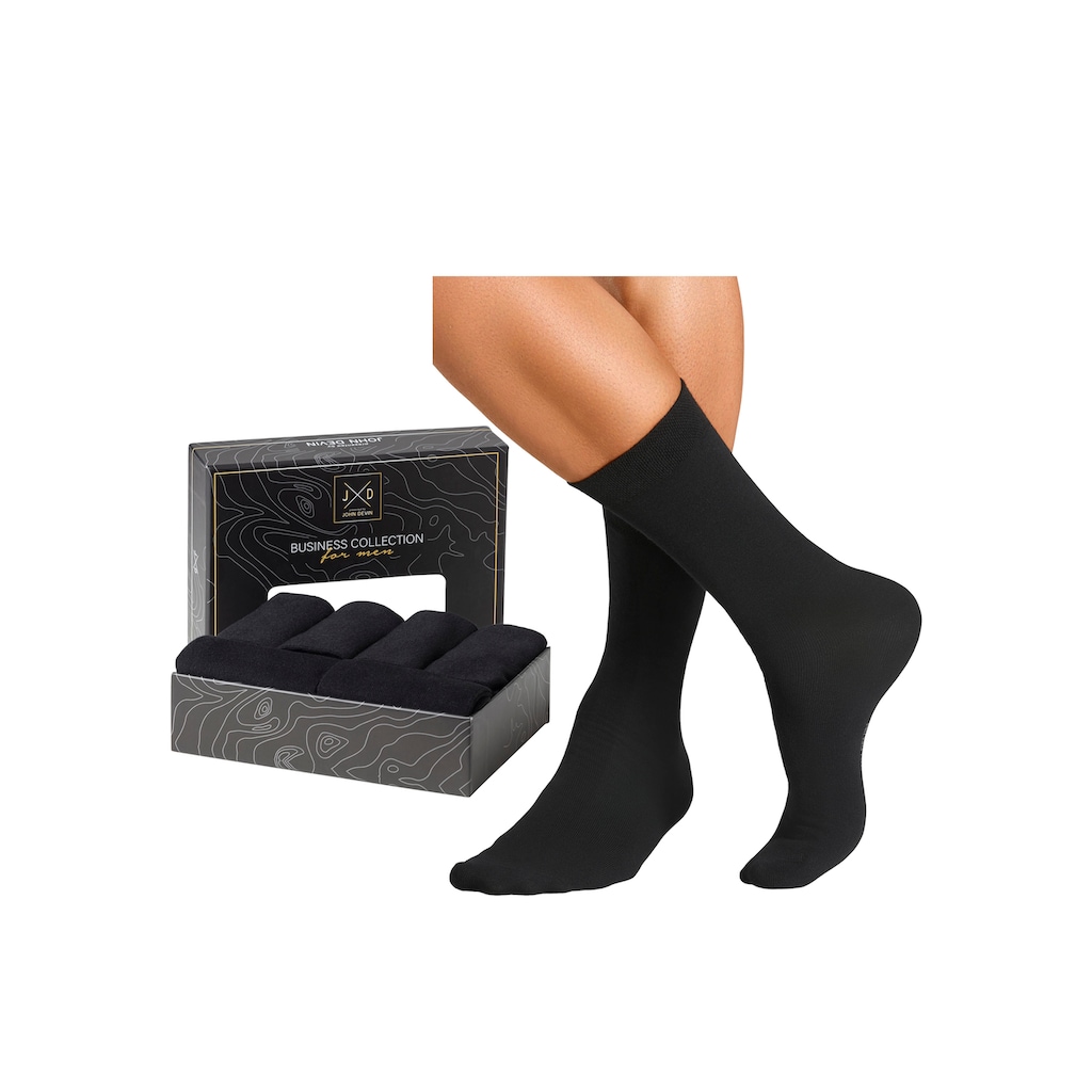 John Devin Businesssocken, (Packung, 6 Paar), lange Form, wertig in Box verpackt