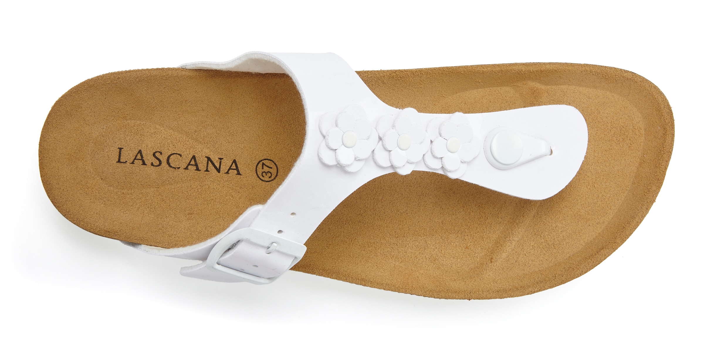 LASCANA Séparateur d'orteils »Sandale, Pantolette, offener Schuh, Sommerschuh,«  mit komfortablem Korkfussbett