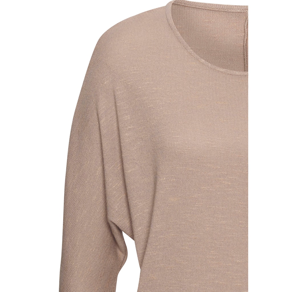 Vivance Langarmshirt »mit breitem Bund«, aus strukturiertem Feinstrick mit Viskose