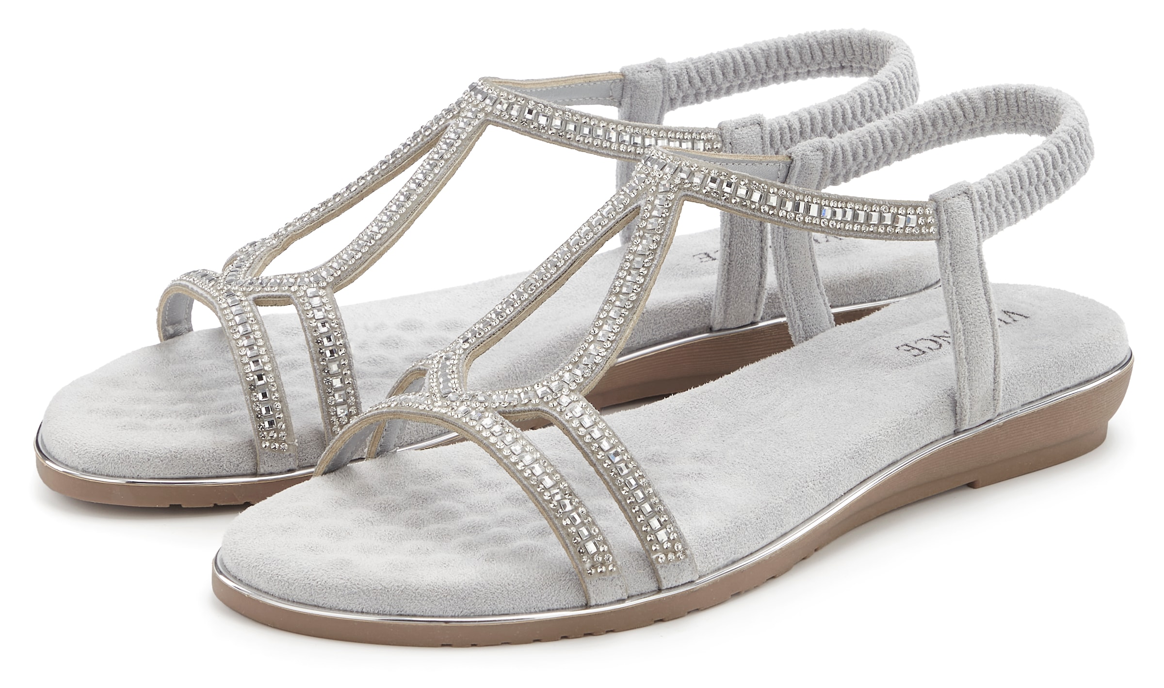 Vivance Sandale »Sandalette, Sommerschuh,«  mit Glitzer Verzierungen und elastischen Riemchen