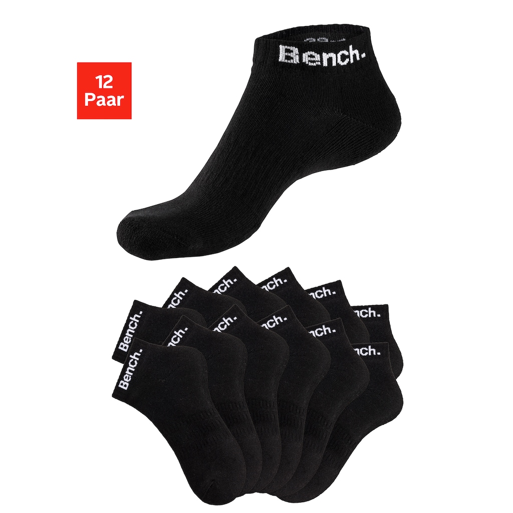 Bench. Sportsocken, (Packung, 12 Paar), Tennis Kurzsocken mit Halbfussfrottee