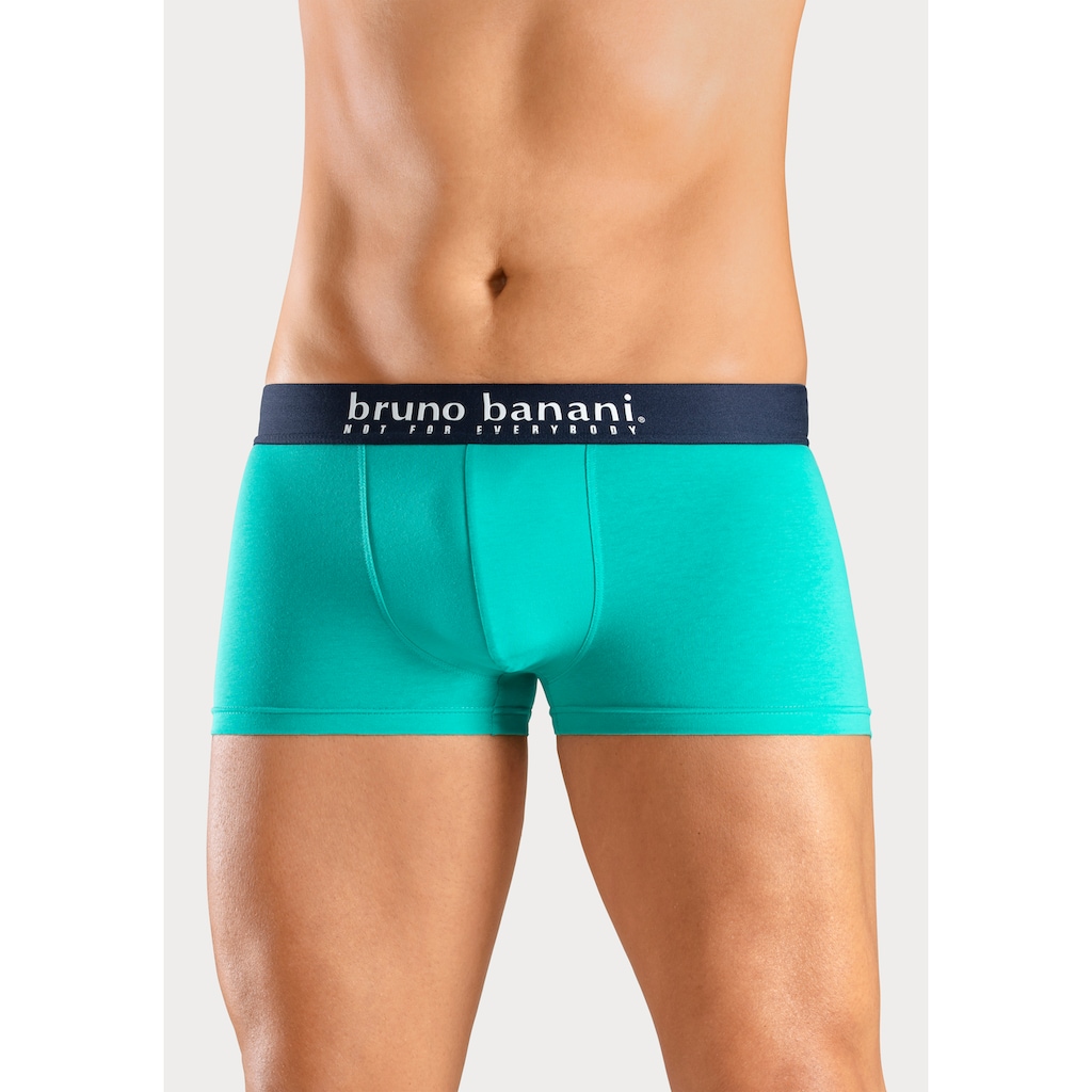 Bruno Banani Boxer »Boxershorts für Herren«, (Packung, 4 St., 4er-Pack), mit Palmendruck und unifarben aus Baumwollmischung
