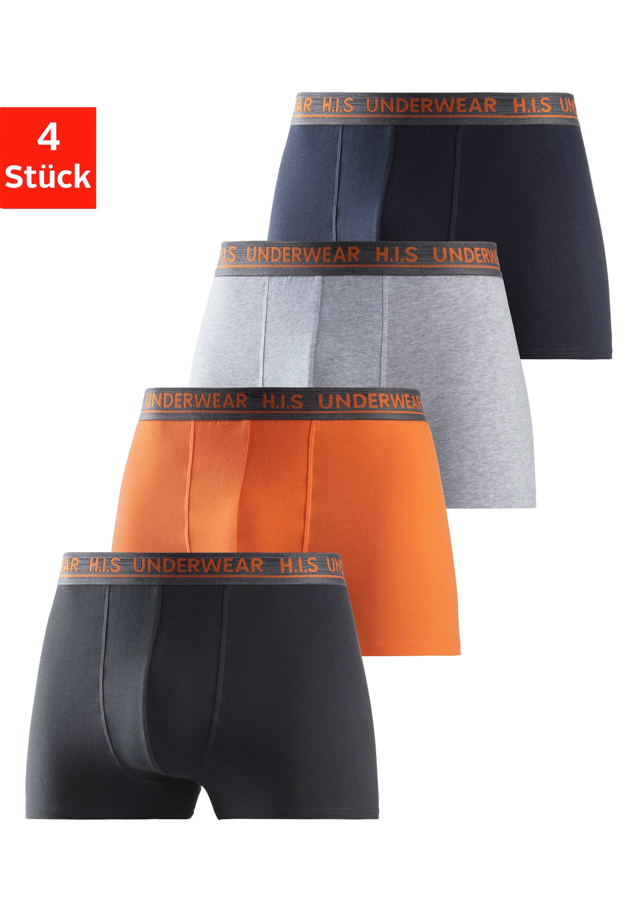 H.I.S Boxer »Boxershorts für Herren« Packung, 4 Stk. mit bequemem Stretchbündchen