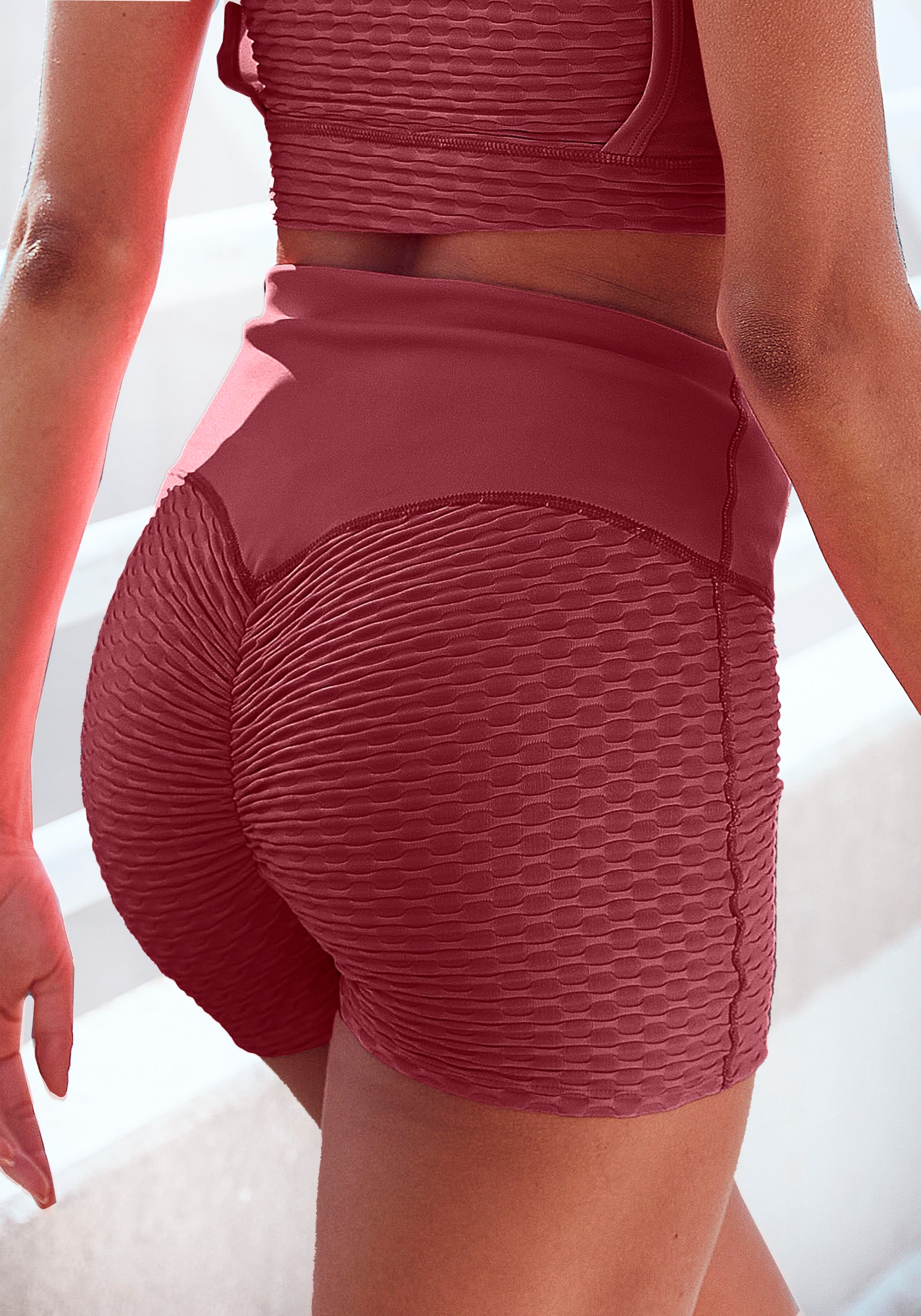 Vivance active Shorts, mit breitem Bund und Wabenoptik
