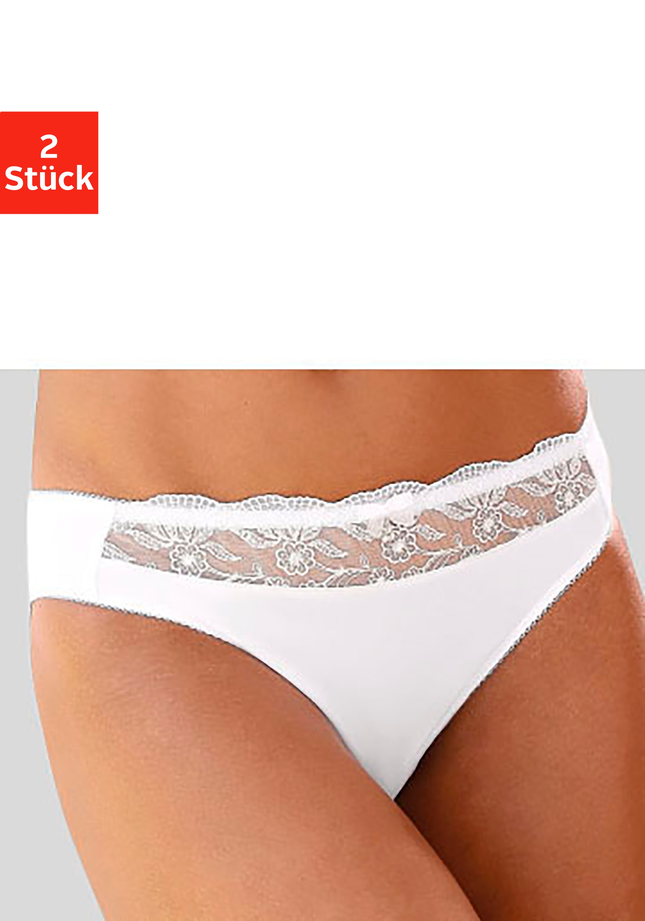 Nuance Slip Packung, 2 Stk. mit schöner Stickereispitze