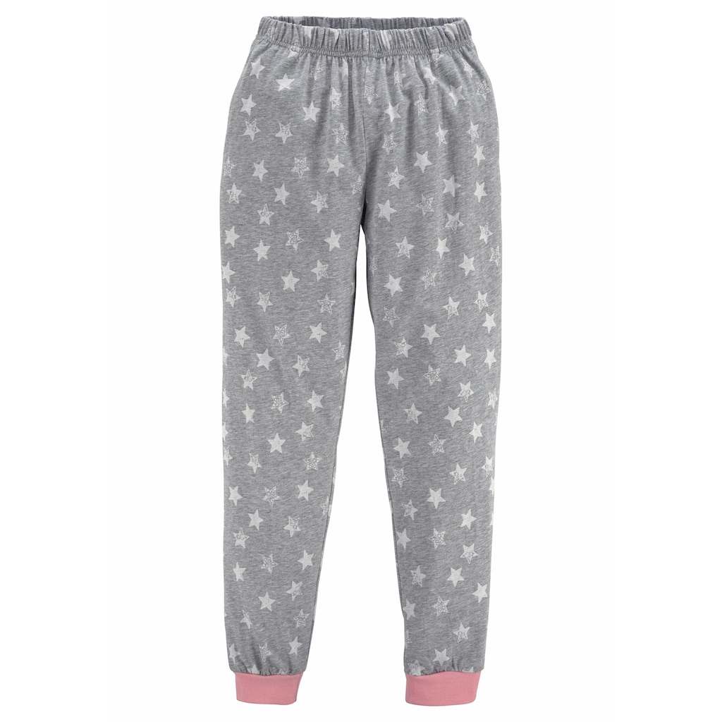 Vivance Pyjama, (2 tlg., 1 Stück), Schlafanzug in langer Form mit Sternen Print