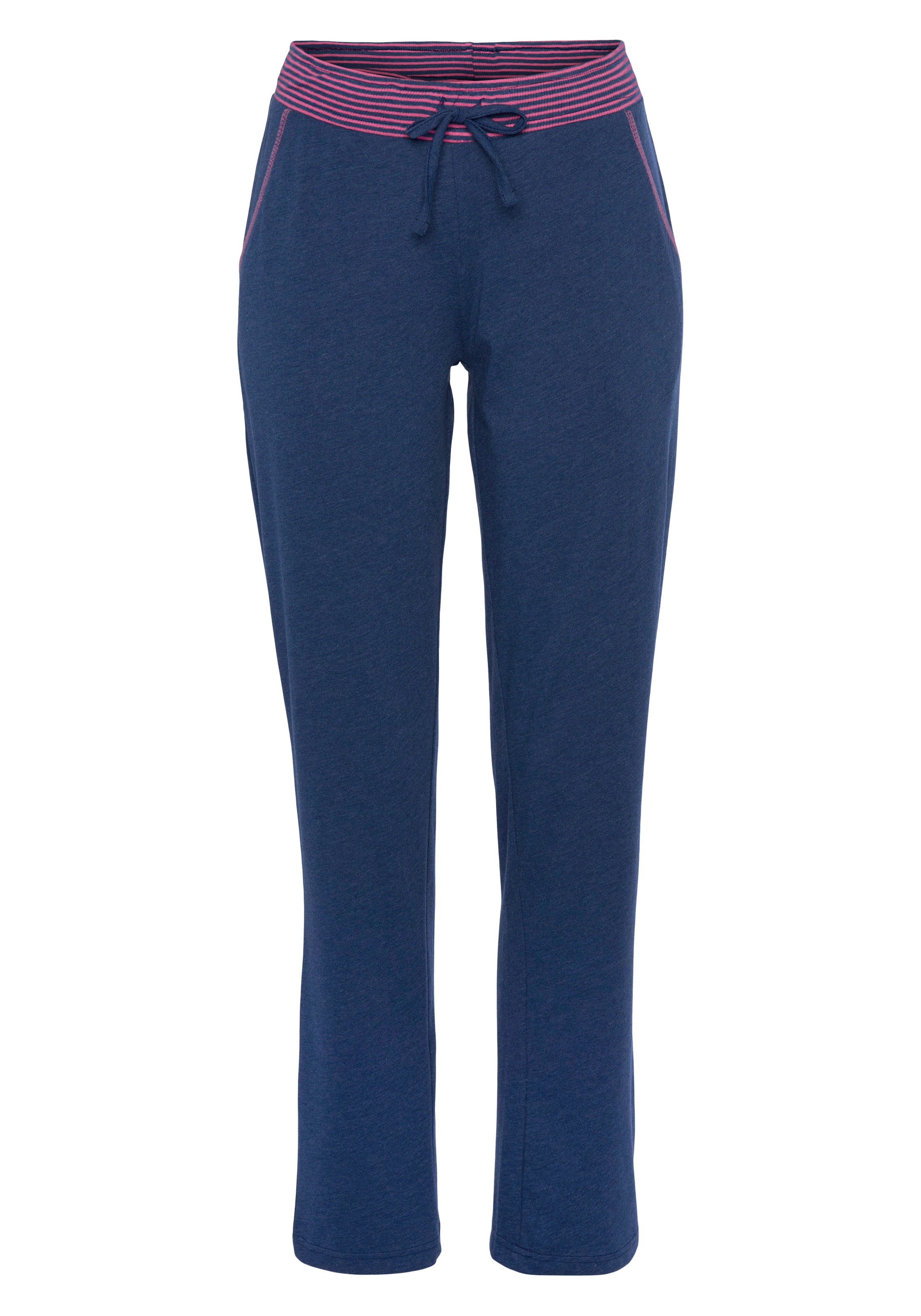 Vivance Dreams Pyjama, (2 tlg.), mit dekorativen Flatlock-Nähten in Neonfarben