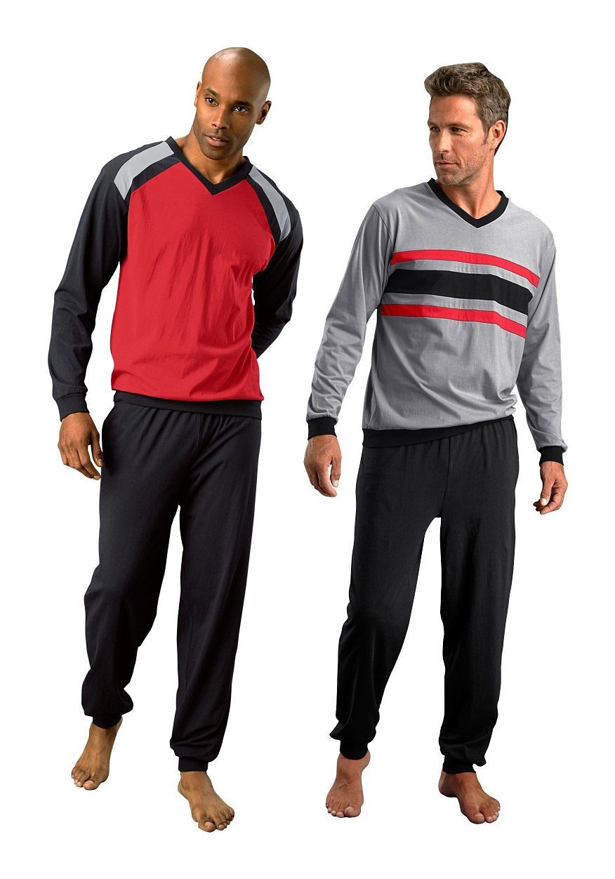 le jogger Pyjama Packung, 4 tlg. Schlafanzug in langer Form