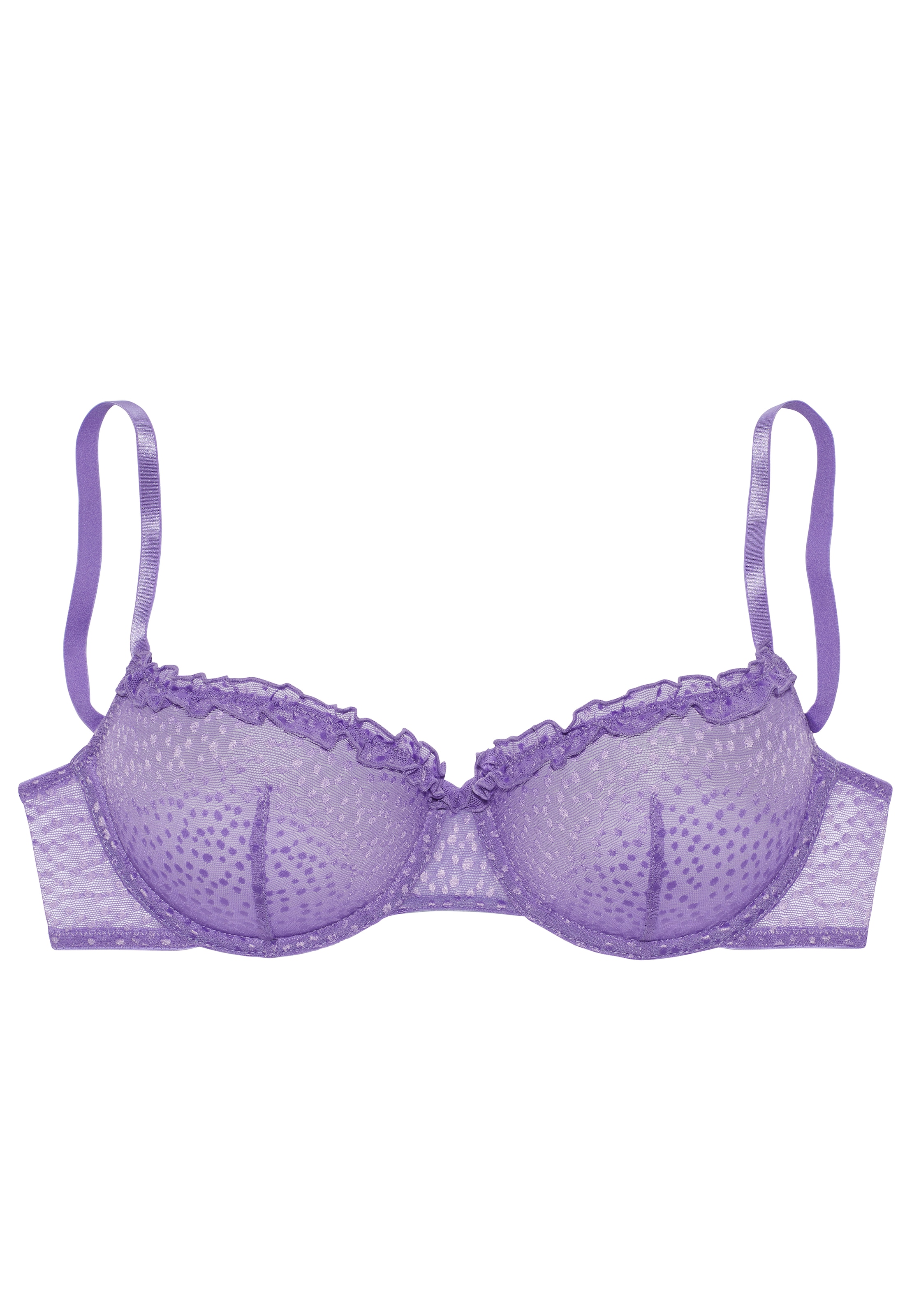 Vivance Bügel-BH, in dezent transparentem Mesh mit Rüschen, Dessous