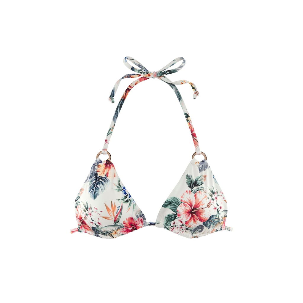 LASCANA Triangel-Bikini-Top »Salsa«, Goldfarbene Zierringe