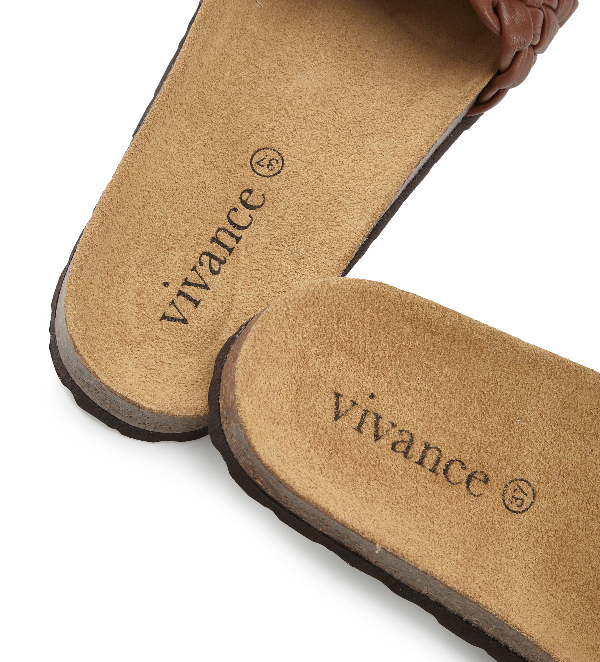 Vivance Pantolette »Mule, Sandale, offener Schuh, Sommerschuh,«  NEU mit komfortablem Korkfussbett & weicher Innensohle aus Leder
