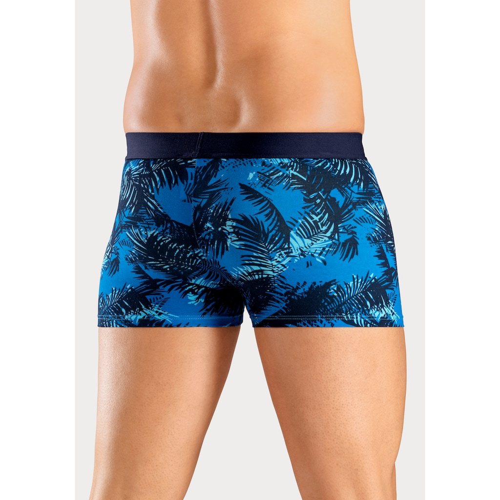 Bruno Banani Boxer »Boxershorts für Herren«, (Packung, 4 St., 4er-Pack), mit Palmendruck und unifarben aus Baumwollmischung