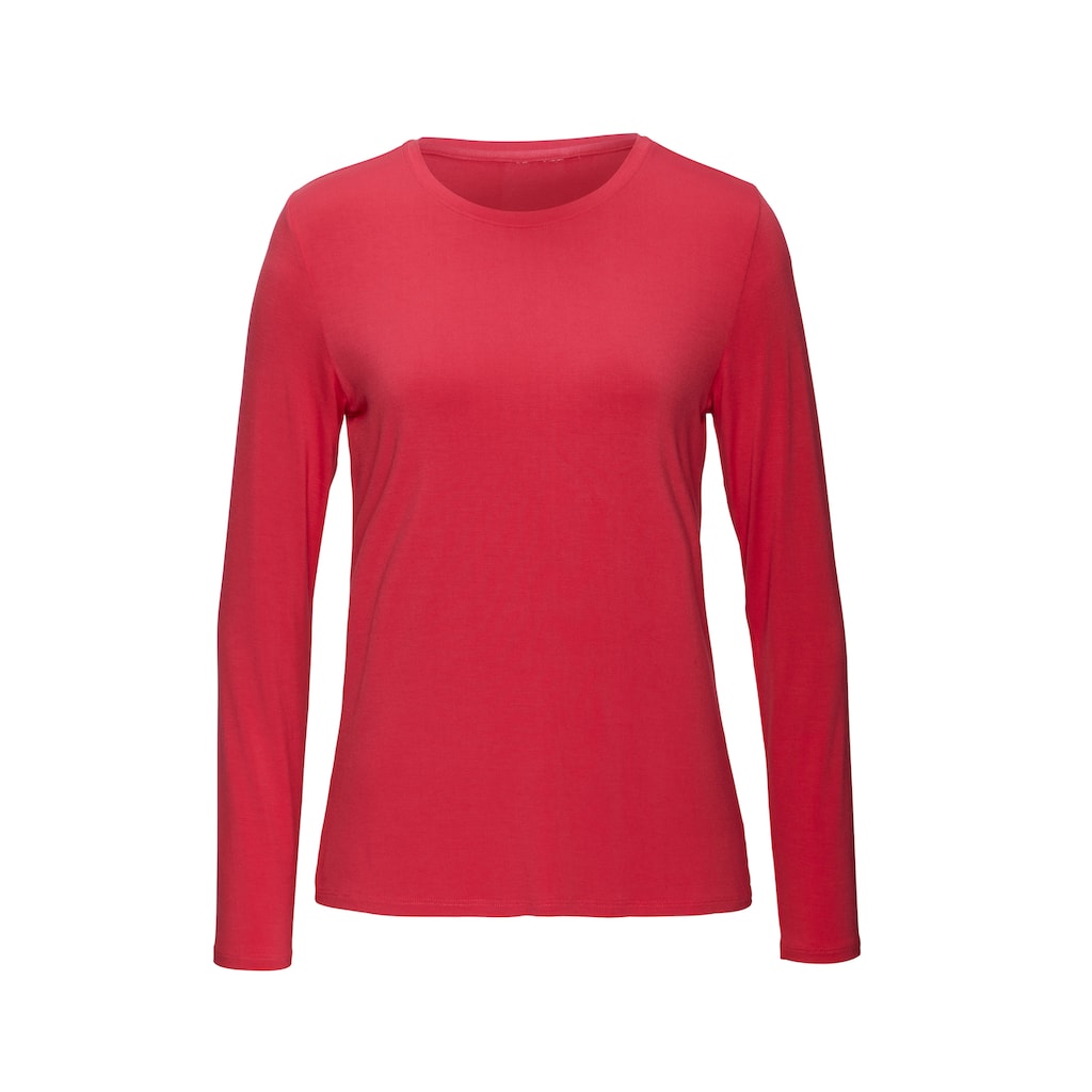LASCANA Langarmshirt »aus weichem Viskose-Stretch«