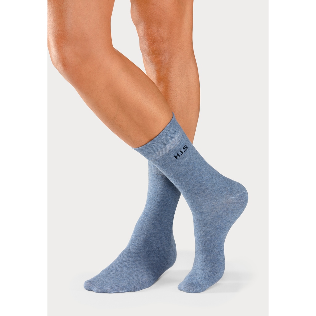 H.I.S Socken, (Packung, 4 Paar), mit druckfreiem Bündchen
