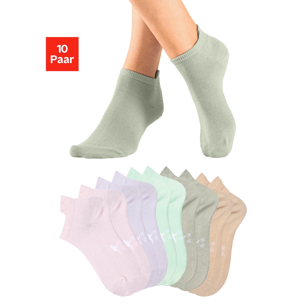 KangaROOS Sneakersocken, (Packung, 10 Paar), mit erhöhtem Bündchen