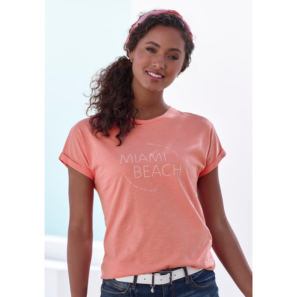 Vivance T-Shirt »mit modischem Frontprint«, aus weicher Baumwoll-Qualität