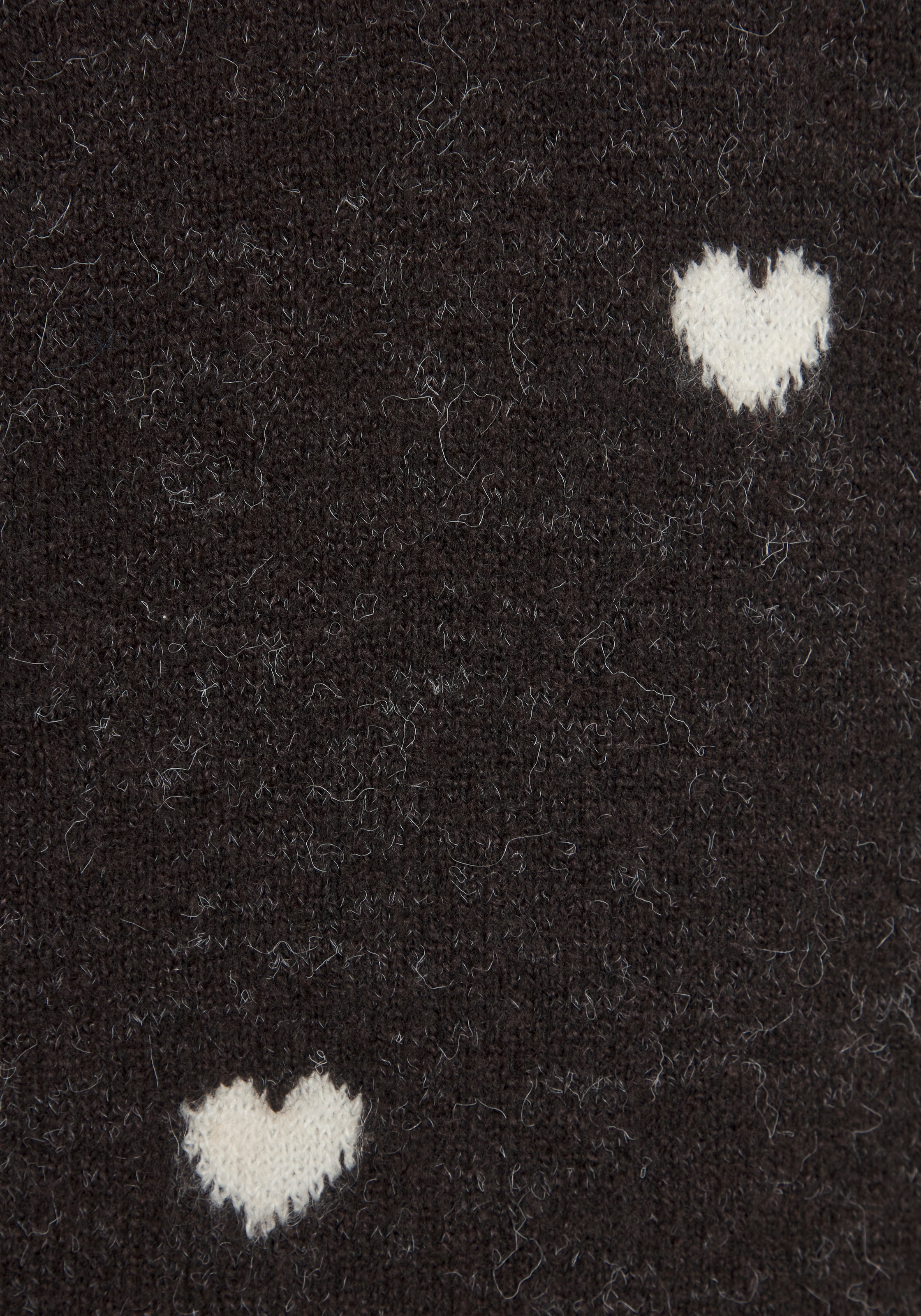 LASCANA Pull à manches courtes »mit Herzmuster, V-Pullover mit kurzen Puffärmeln« pull en maille douillet avec cœurs, pull jacquard motif cœur
