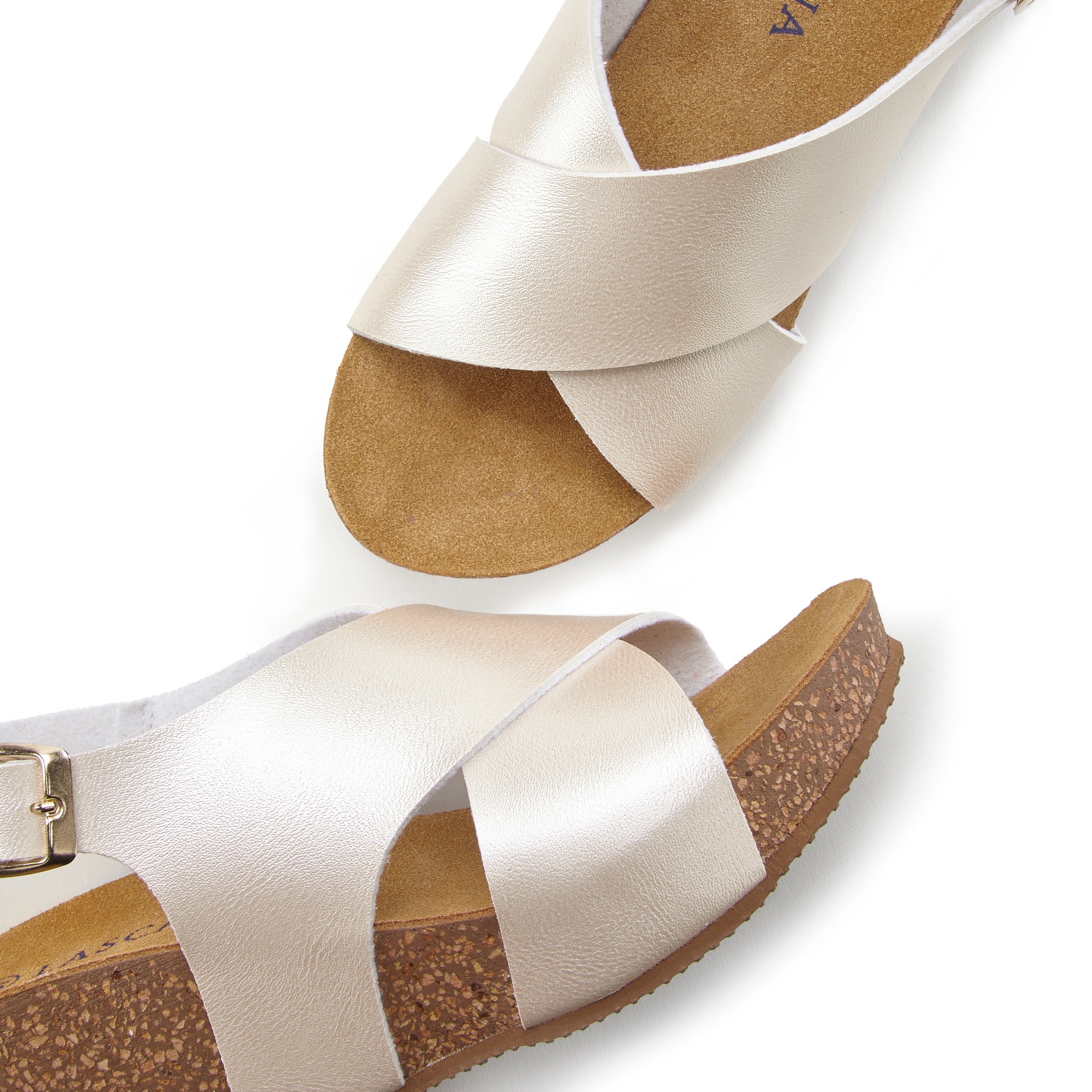 LASCANA Sandalette »Sommerschuh«, Sommerschuh mit Keilabsatz und Korkfussbett