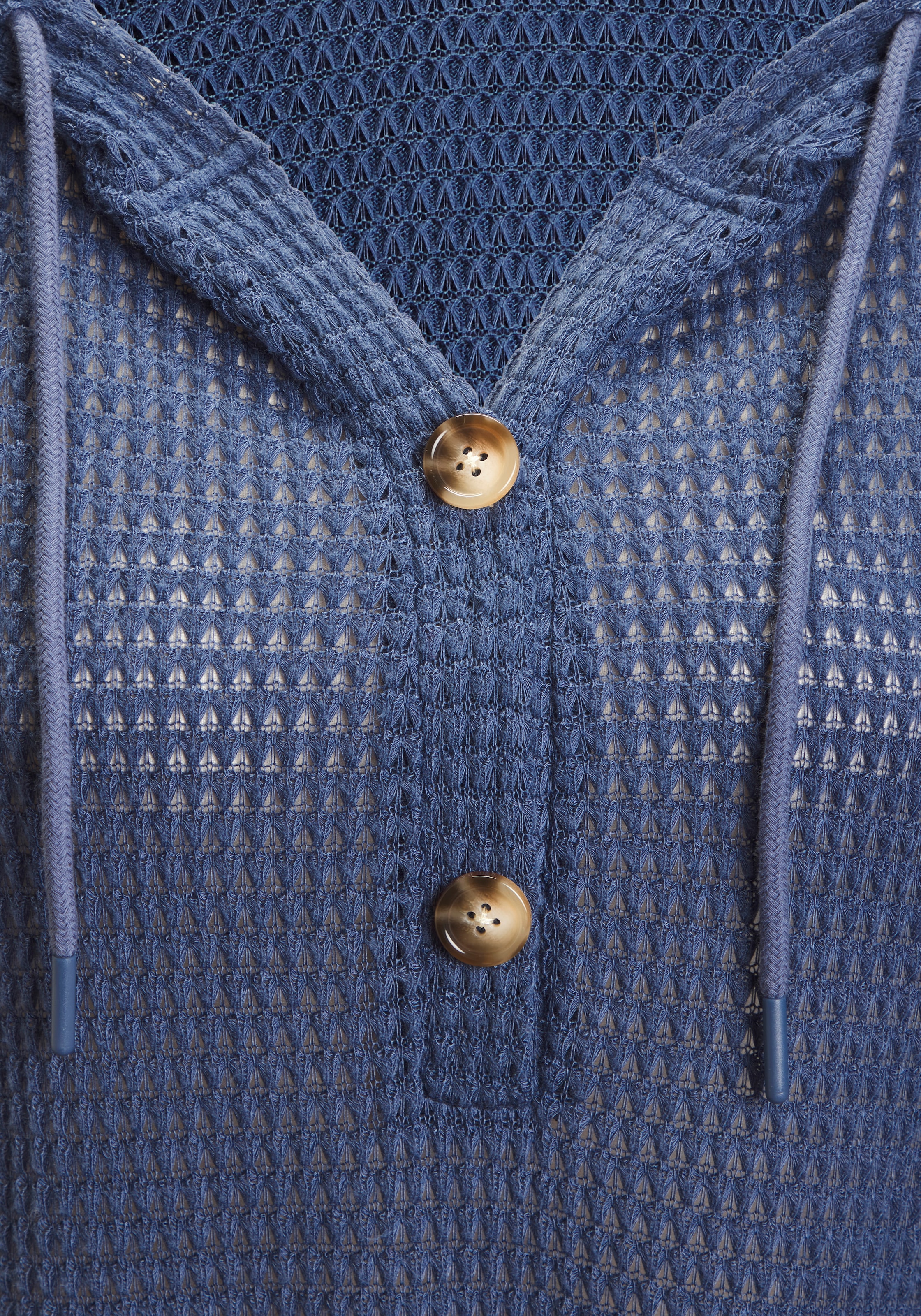 LASCANA Strandshirt »aus sommerlichem Waffelstrick« 1 mit Kapuze und Knopfleiste